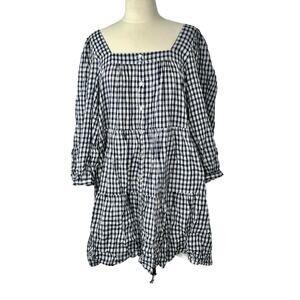 Rails Size XL Pippa Dress Sailor Check Tiered 100% Cotton NWOT